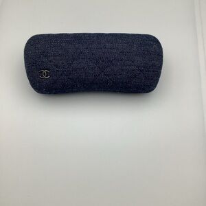 Chanel sunglass case blue hard clamshell